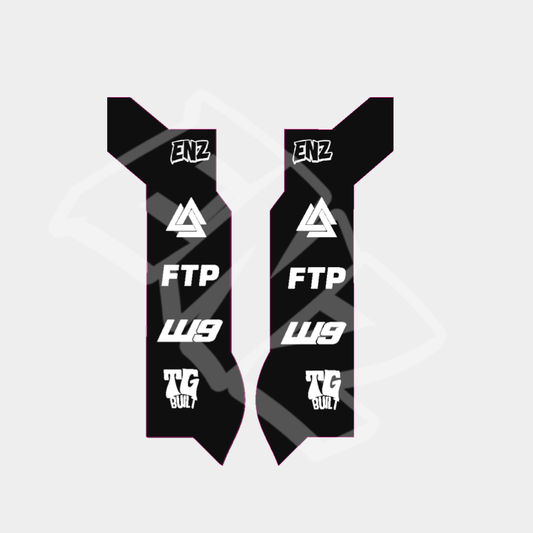 Black and white graphic design with text and logos on a light gray background
